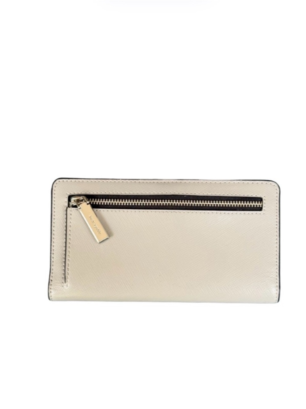 kate spade New York Grey and White Saffiano Leather Bi-Fold Wallet, NWOT - Picture 2 of 9